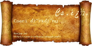 Cseri Örkény névjegykártya